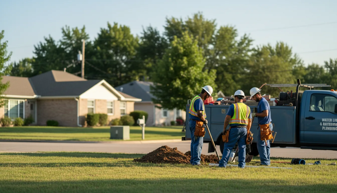 Residential water line and bathroom plumbing service in Bellaire, OH